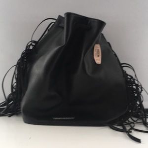 NWT Black Backpack with Fringe